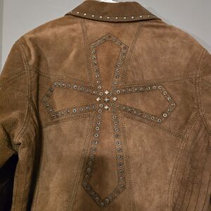 Studded Brown Leather Jacket